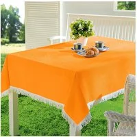 Emhelle Gartentischdecke Garten Balkon Terrasse Tischdecke Camping Picknick wetterfest (Packung 1-tlg, mit Fransen), PVC
