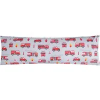 Heubergshop Seitenschläferkissenbezug, (1 Stück), 40x145cm Feuerwehr grau rot 100% Baumwolle Kinder (EW Feuerwehr Grau)