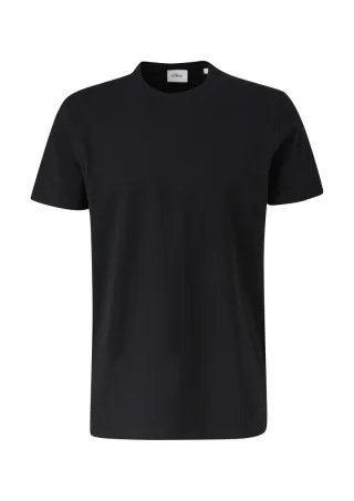 s.Oliver BLACK LABEL - T-Shirt aus Baumwollstretch schwarz - Gr. - XL