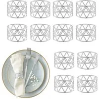 relaxdays Serviettenring Serviettenringe im 12er Set, Eisen, silber