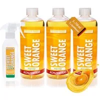 Das Blaue Wunder® SWEET ORANGE Orangenreiniger Universalreiniger inkl. Sprühflasche Reinigungskonzentrat (3-St)