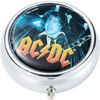 CHAMP Aschenbecher Taschen ASCHENBECHER "AC/DC" Ø5cm Deckel aus Metall rund 81 (Blau), mini Ablagefläche Taschenaschenbecher Reise Outdoor Reiseaschenbecher