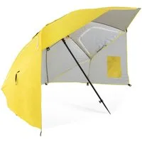 Stagecaptain Strandmuschel UM-210 Shady Sonnenschirm mit Ständer - Sonnenschutz UV-Schutzschicht, Personen: 2, Strandschirm mit Erdspieß - Höhenverstellbar, Neigbar