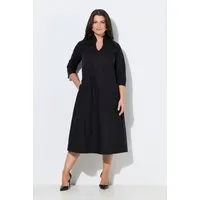 Ulla Popken Midikleid Midikleid Papertouch A-Linie Kelchkragen 3/4-Arm