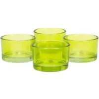 Creativery Teelichthalter, Teelichtgläser klein 51x33mm maigrün / lindgrün / hellgrün 4er Set