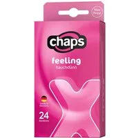 Chaps Kondome Feeling - 24er Packung - mit dünner Wandstärke - in pinker Farbe, aus Naturkautschuklatex mit glatter Oberfläche - Made in Germany