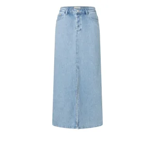 MAC - MAC JEANS - MAXI SKIRT, Fluent comfort denim blau - Gr. - M