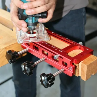 ENJOYWOOD Door Hinge Jig Door Hinge Template Kit for Router Adjustable Mortise Jig for Multiple Hinge Sizes