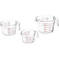 relaxdays Messbecher 3-teiliges Messbecher Set aus Glas, Glas, (3-St)