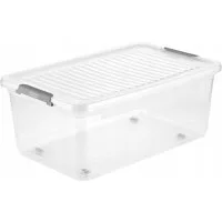 keeeper Aufbewahrungsbox mit Deckel und Rollen Leo 37 l, mit robusten Verschlussklammern