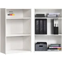mokebo Bücherregal Der Bücherwurm, 60x91x34,5 cm, in Weiß, Aktenregal, Standregal, Holzregal fürs Wohnzimmer, Kinderzimmer, Büro
