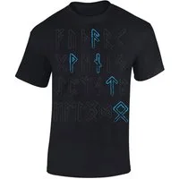 Baddery Print-Shirt Wikinger Tshirt: "Wotan Runen" - Viking Shirt Männer, hochwertiger Siebdruck, auch Übergrößen, aus Baumwolle