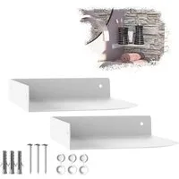 SO-TECH® Wandregal Eckregal HOVER 20/30 x 15/20 x 3 cm inkl. Befestigungsset, 2-tlg., Wandmontage, für Bad Küche oder Wohnzimmer, Weiß