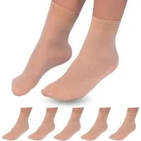 Medosan Diabetikersocken Diabetiker-Söckchen, 5er-Sparset gummiloses Bündchen verhindert Druckstellen und Einschneiden