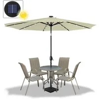 FIVMEN Sonnenschirm 300cm/350cm Gartenschirm Terrassenschirm UV-Schutz Marktschirm, mit Windschutz Aluminium Schirm für Garten & Terrasse