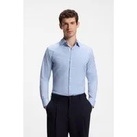 BOSS Businesshemd HANK Slim-Fit, aus funktionalem Stretch-Twill, Kentkragen