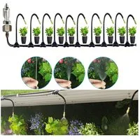Jibenhome Bewässerungssystem Automatische Bewässerung,Bewässerungssystem Garten Balkon Gewächshaus, 10M Sprinkler Flexibel Wassersparend Einstellbare Sprühdüse