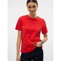 Vero Moda Kurzarmshirt VMPAULINA SS T-SHIRT GA JRS NOOS Baumwolle, regular fit