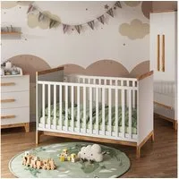 VitaliSpa® Babybett Malia, Weiß/Artisan, 70x140 cm, 1-tlg.