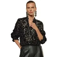 Love & Roses Langarmbluse Love & Roses Bluse mit Wellensaum, Regular (1-tlg)