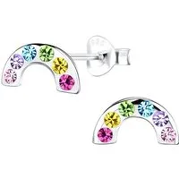 ALEXANDER YORK Paar Ohrstecker REGENBOGEN Kristall bunt, 2-tlg., 925 Sterling Silber