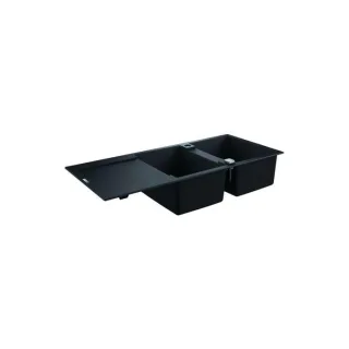 Grohe K500 Komposit-Einbauspüle 31647AP0 1160x500mm, 2 Becken mit Abtropffläche, granit schwarz