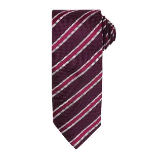 Premier Mens Waffle Stripe Formal Business Tie (2er-Pack) (Burgund/Aubergine)