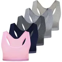 LOREZA Bustier 5er Set Mädchen Bustier BH - Streifen - Bunt (Set, 5-tlg., 5er-Pack)