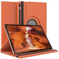 EAZY CASE Tablet-Hülle Rotation Case für Samsung Galaxy Tab S7 FE / 5G 12,4 Zoll, Tabletschutz robust magnetisch verstellbar Klappetui mit Deckel Orange