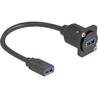 D-Typ USB 3.2 Gen 1 Kabel, USB-A Buchse > USB-A Buchse schwarz, 20cm