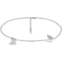 Kim Johanson Fußkette mit Schmetterlingen (1-tlg), Größenverstellbar, Edelstahl