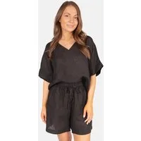 Seasons of April Leinenhose BEATRICE LINO (1-tlg) Leinen Shorts Damen Kurz Sommer Bindeband Kurze Leinenhose Beatrice