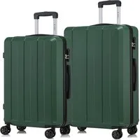 YONSLY Kofferset Reisekoffer Rollkoffer Hartschale für Kurz- und Urlaubsreisen, 4 Rollen, (Spar-Set, 2 tlg., Hartschalen Trolley Set), ABS mit Zahlenschloss, 360°-Rollen und komfortablem Gummigriff