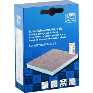PFERD TOOLS Wasserfester Schleifschwamm 98x120x13 mm A60,A100,A180 für universelle Anwendung - 44698011