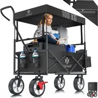KESSER Bollerwagen, Bollerwagen faltbar mit Dach Handwagen Transportkarre Geräte