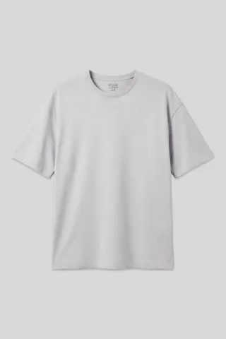Übergrößen Baumwollmischung Rundhals T-Shirt
