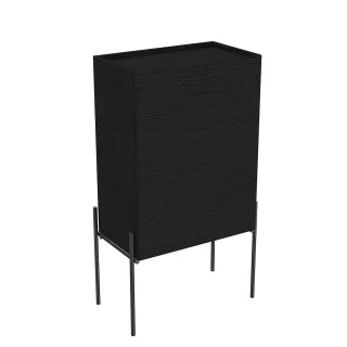 VitrA Equal Halbhochschrank Schwarz-Eiche Türanschlag rechts,64118 64118