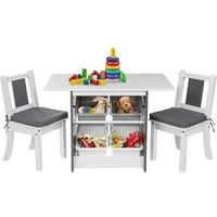 ONVAYA Kindertisch Kindertisch-Set mit Stühlen, Kindersitzgruppe mit Stauraum