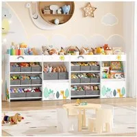 HOMECHO Spielzeugtruhe (2 St), Spielzeugregal mit 10 Aufbewahrungsboxen, Weiß