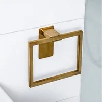 ELMOWO Handtuchring ohne Bohren (eckig) - Handtuchhalterung für das Badezimmer & Gäste-WC, mit 3M-Klebefläche & Spezialkleber