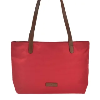 Shopper mit langen Tragegriffen aus Nylon in rot Serie Diana | Greenburry. Geräumige Handtasche für Damen ideal für Alltag und Einkaufsausflüge.