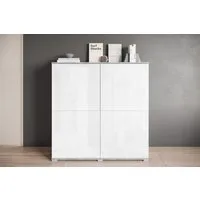 OTTO home Highboard Kenia, moderne grifflose Hochkommode mit 4 Türen, Breite 120 cm (1 St), Push-to-Open-Fronten, höhenverstellbaren Einlegeböden