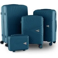 Berwin Trolleyset mit Beautycase Modell Cryta Ocean Petrol, 4 Rollen, (Set, 4 tlg., MS-19751)