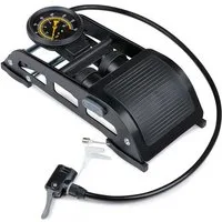 Dunlop Fahrradpumpe Fußpumpe mit Manometer 11 Bar 160 PSI (Luftpumpe mit Schrader-, Presta-, Dunlop-Adapter, Luftpumpe mit Schrader-, Presta-, Dunlop-Adapter), Fußluftpumpe Autoreifen, Fahrrad, Ball, Motorrad, Luftmatratzen
