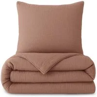 Laynenburg Bettwäsche Musselin aus 100% Baumwolle in 135x200 oder 155x220 cm, atmungsaktiv & bügelfrei – 2 lagig mit Reißverschluss & Haltebändern