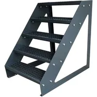 Kaminbau Mierzwa Außentreppe Premium Treppe Komplett Anthrazit Freistehend, für Geschosshöhen bis 95.00 cm, Stufen Gitterroststufen nach DIN 24531, (Höhe 38 cm, Breite wählbar aus 60, 80, 100, 120, 140 cm), Gartentreppe Stahltreppe Wetterfest Rostfre