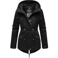 Marikoo Winterjacke Manolya stylischer Kurzmantel mit weichem Teddyfell-Futter