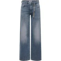 ONLY High-waist-Jeans ONLMADISON BLUSH CHARM HW WIDE LEG DNM Baumwollmischung, high waist, mit Charm Anhänger