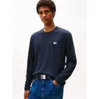 Tommy Jeans Langarmshirt TJM REG BADGE Jersey, Rundhals, meliert, regular fit