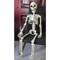 Orlob Dekofigur XXL Deko Skelett Mensch 100 cm Beweglicher Kopf, Beine, Hände, 1 m Deko Skelett